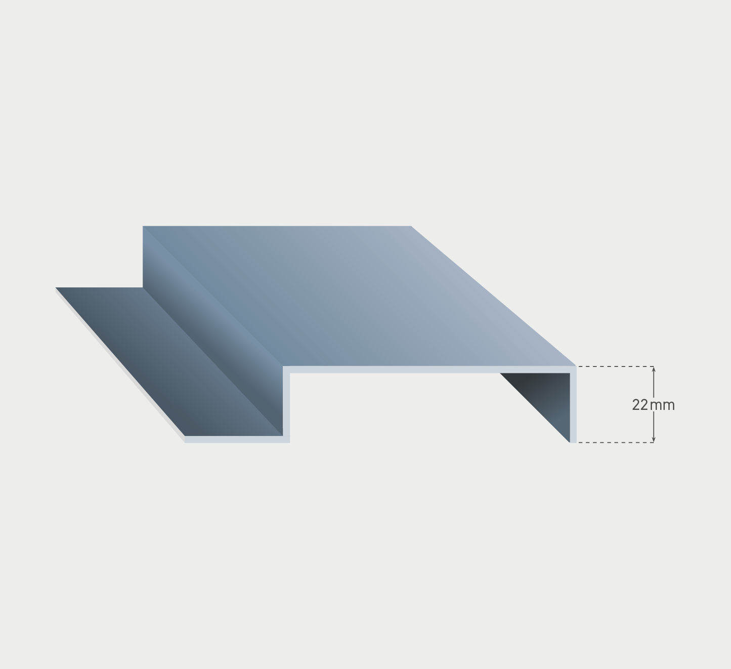 UK-FIX Balkon Randprofil flach / Profillänge: 3m